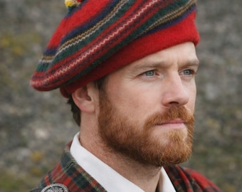 Vintage Royal Stewart Tam O'Shanter 100% Wool Made in Scotland