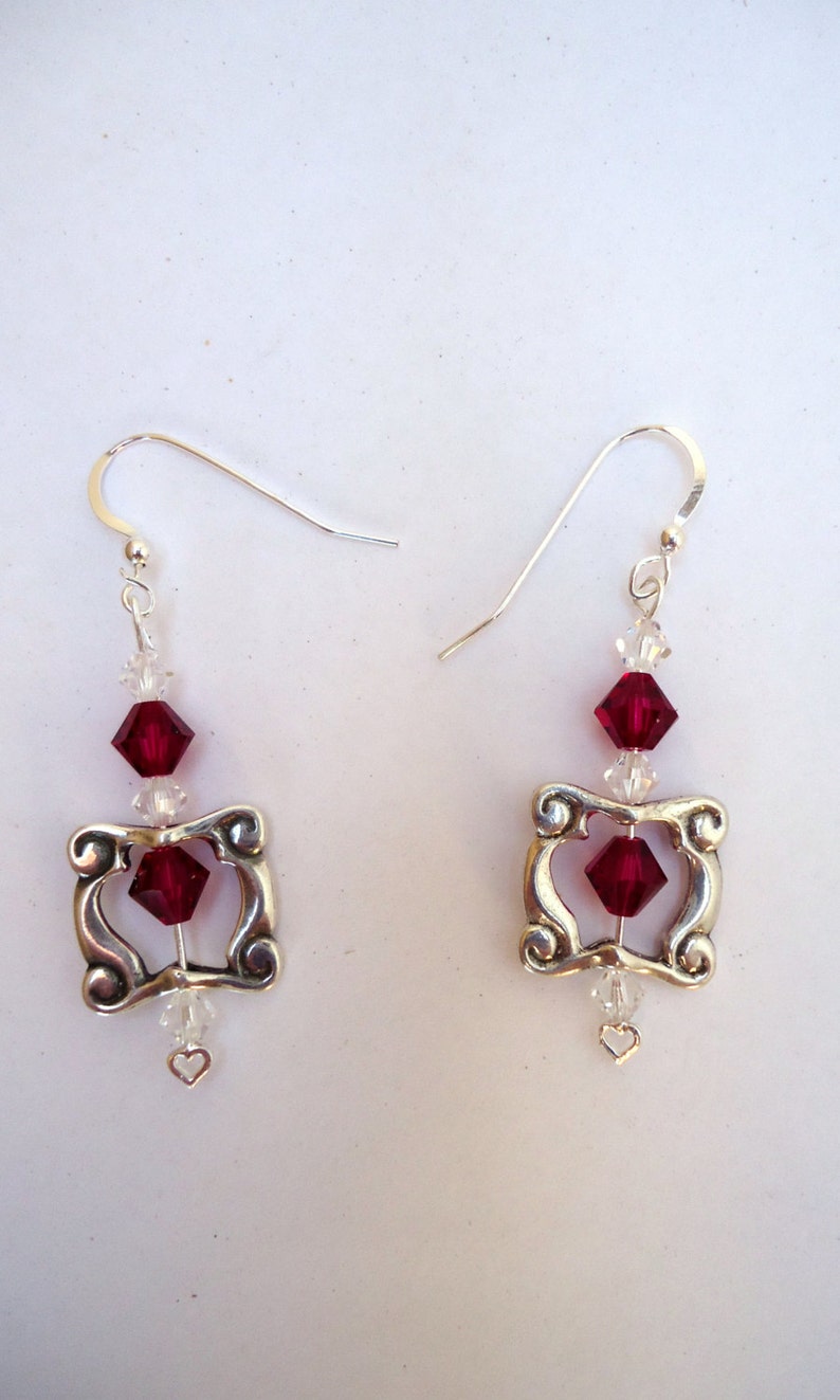 Sterling Silver Earrings Bead Frame Earrings Dangling Etsy