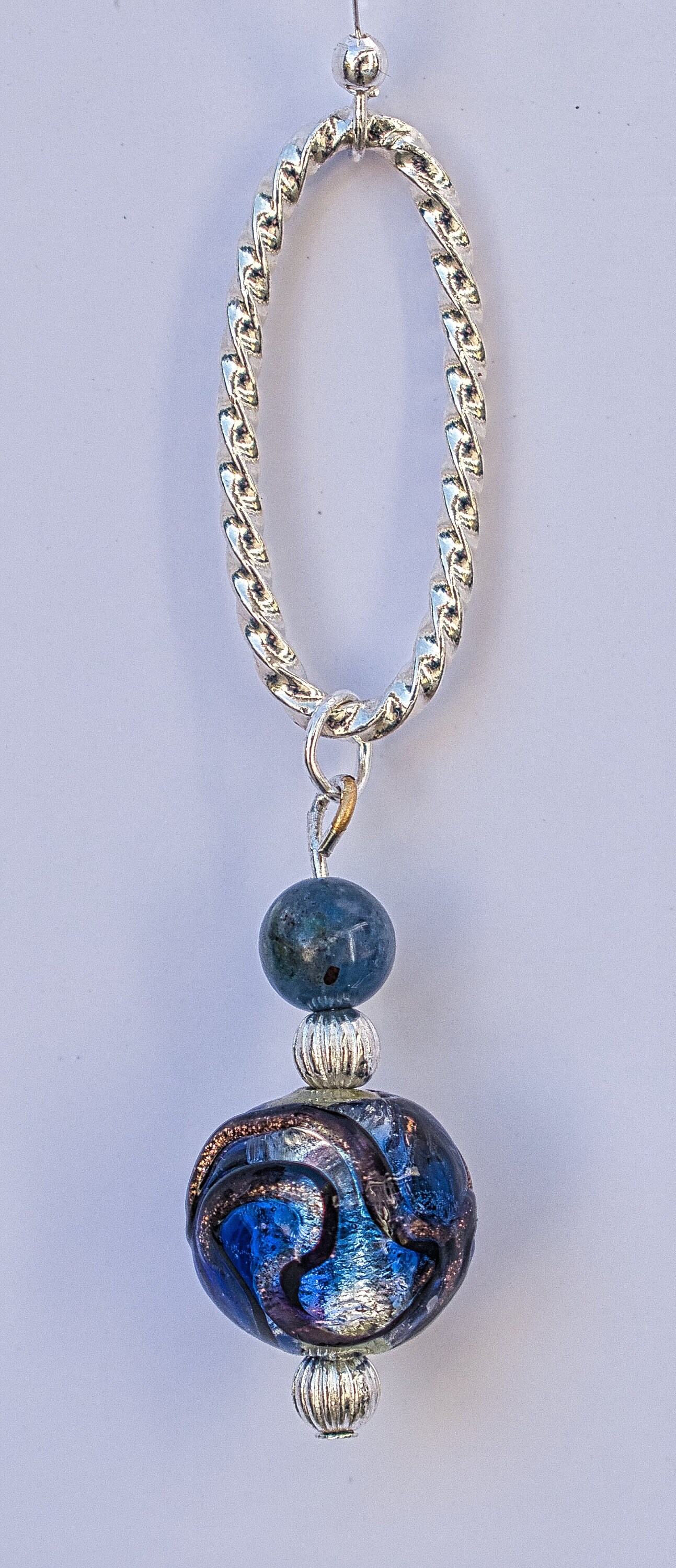 Murano Glass Earrings With Kyanite Geometric Earrings With Etsy