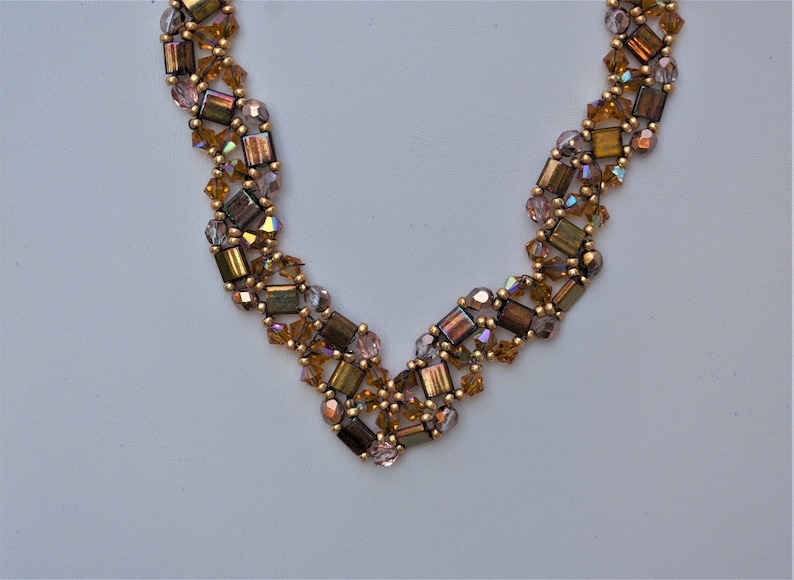 crystal set Necklace set copper /& gold set Holiday Special 10/% off bracelet set tila beads choker set zig zag jewelry set