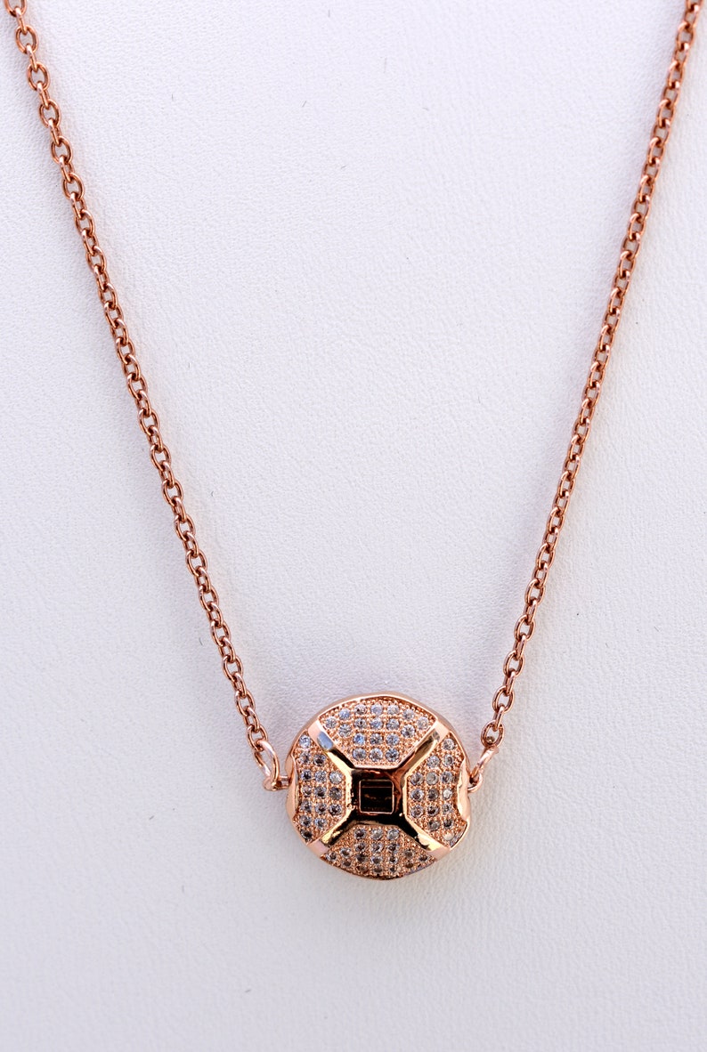 Rose Gold Choker Pave Necklace Chain Link Choker Rose Gold Etsy