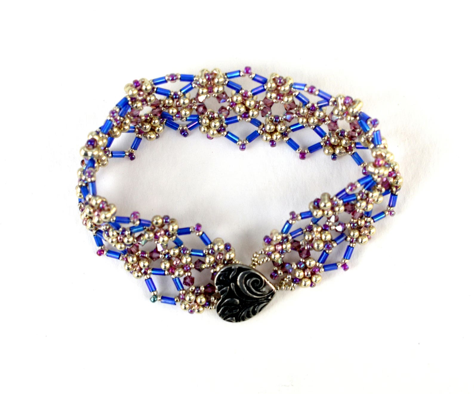 Beaded Bracelet Crystal Bracelet Bugle Beads Bracelet Etsy