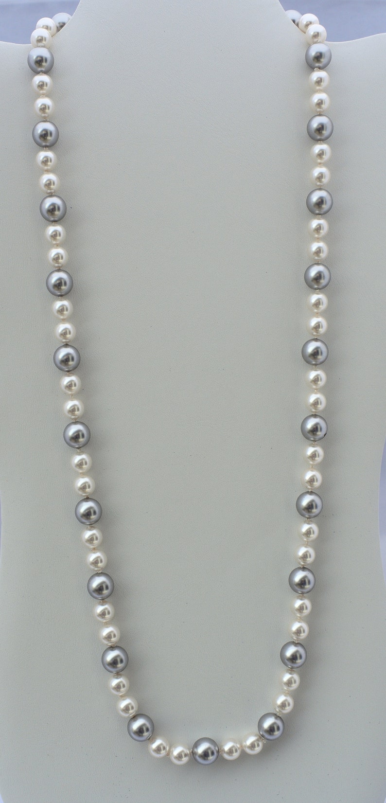 Swarovski Pearl Necklace Two Tone Necklace Pearl Choker - Etsy