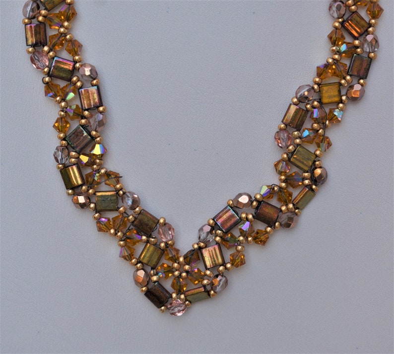 crystal set Necklace set copper /& gold set Holiday Special 10/% off bracelet set tila beads choker set zig zag jewelry set