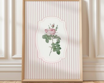 Impression d'art murale florale vintage, peinture de fleurs, impression numérique de jardin anglais, botanique, décoration d'art murale de fleurs, chambre de bébé florale vintage