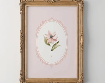 Vintage Floral Wall Art Print, Flowers Painting, Cottagecore Nursery Art, English Garden Wall Art, Botanical Decor, Flower Girl Nursery