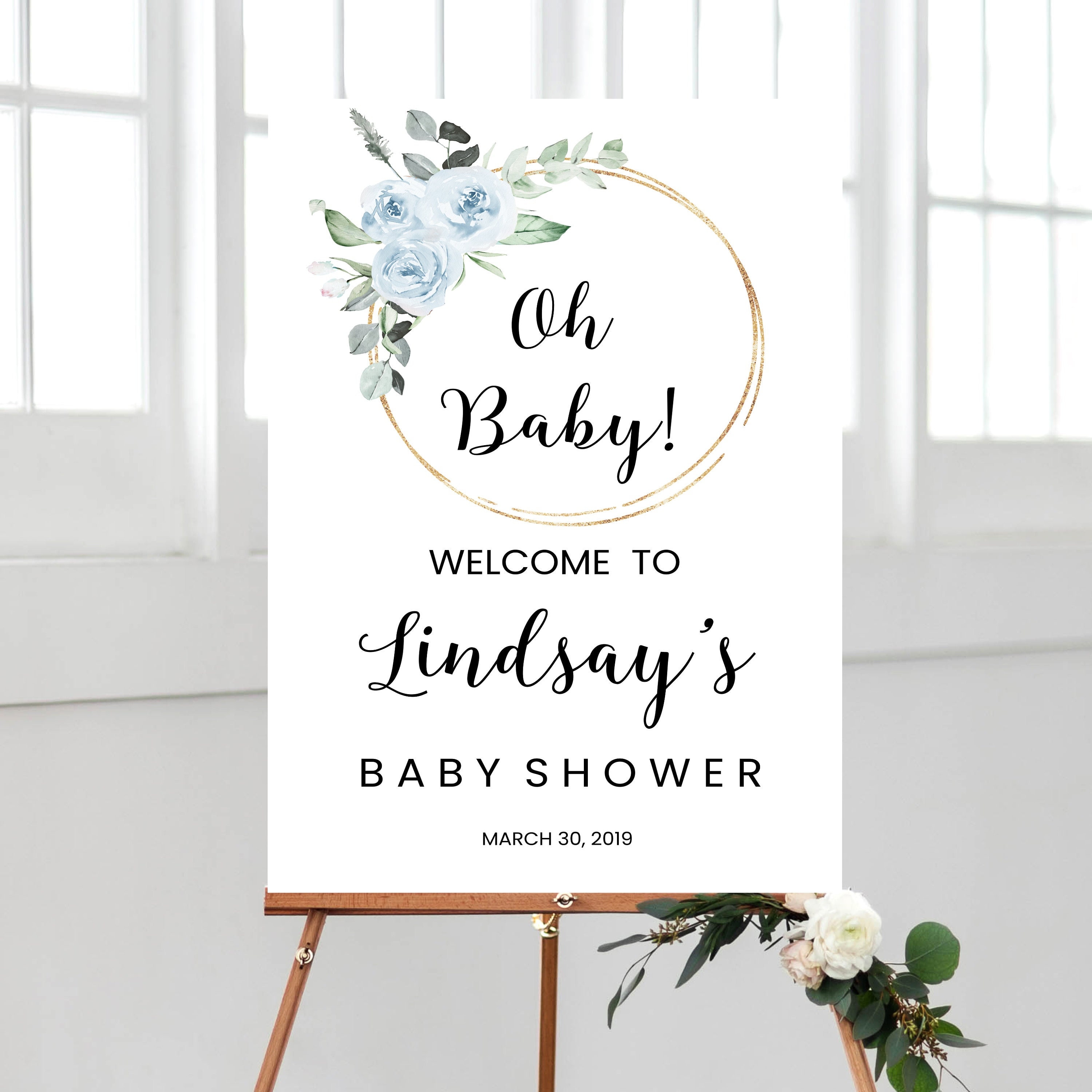 Personalized Acrylic Baby Shower Welcome Sign