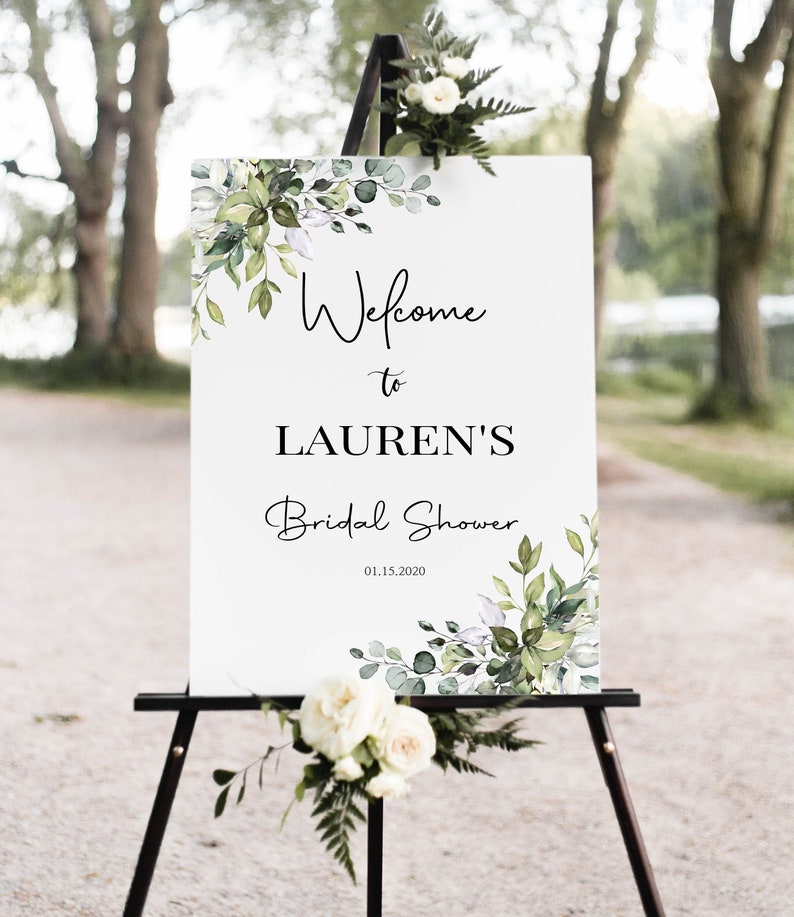 Herbal Bridal Shower Welcome Sign | Bridal Shower Decor | Welcome Poster | Greenery | EDITABLE Instant Download| Printable Shower | HER 