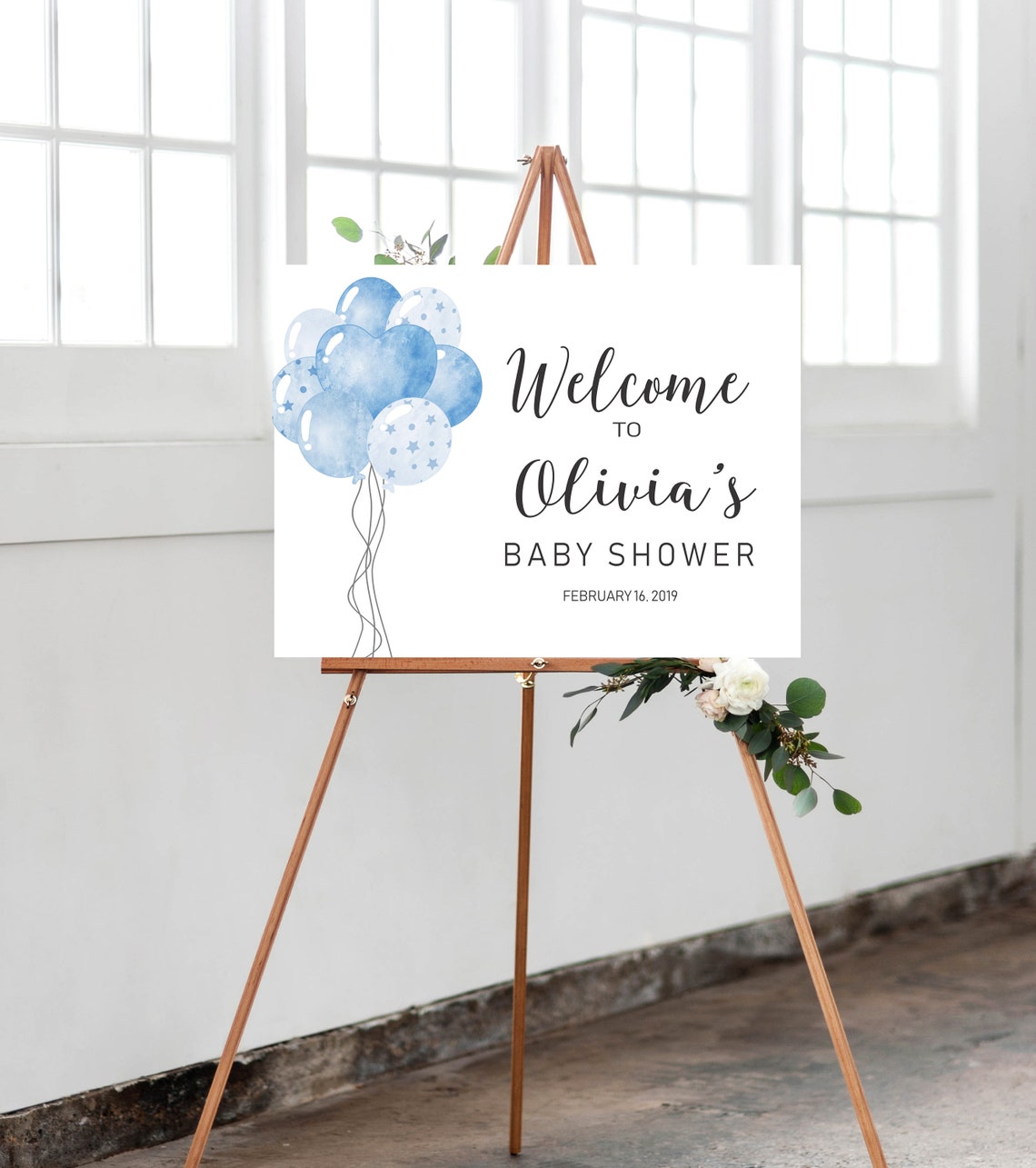 Baby Shower Sign Baby Boy Baby Shower Balloon Etsy