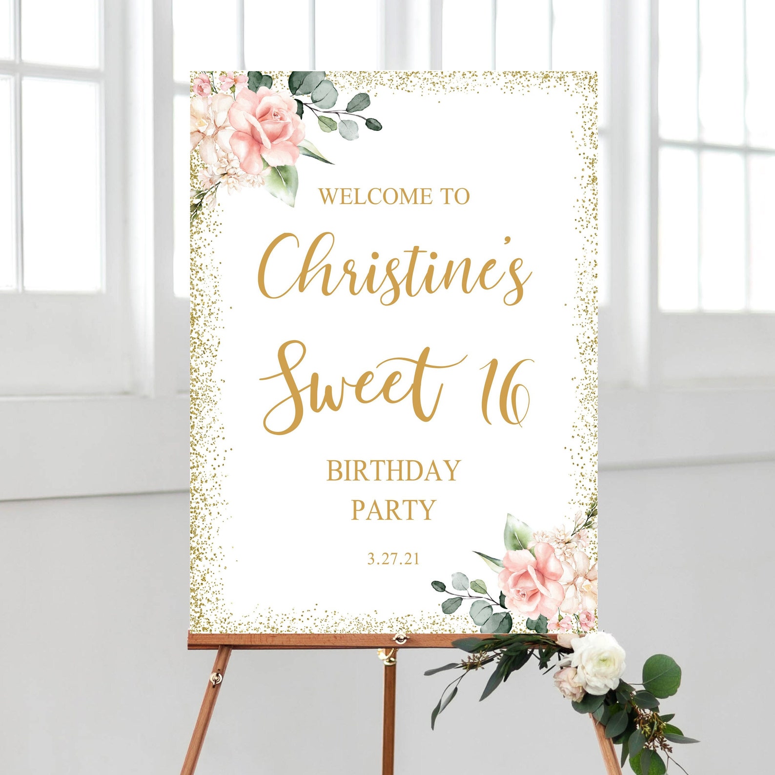 Sweet 16 Birthday Welcome Sign Sweet Sixteen Party Decor - Etsy