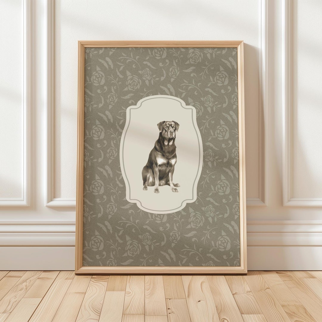 Vintage Dog Wall Art Print, Rottweiler Wall Art, Antique Dog Art, Dog ...