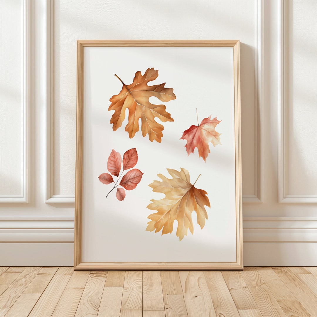 Fall Leaves Wall Art Print, Printable Fall Wall Art Print, Fall ...