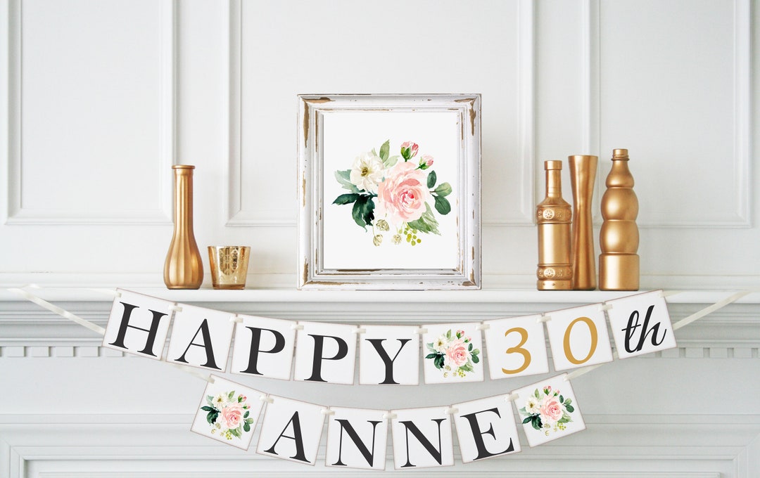 30th Birthday Banner Happy Birthday Banner Personalized - Etsy