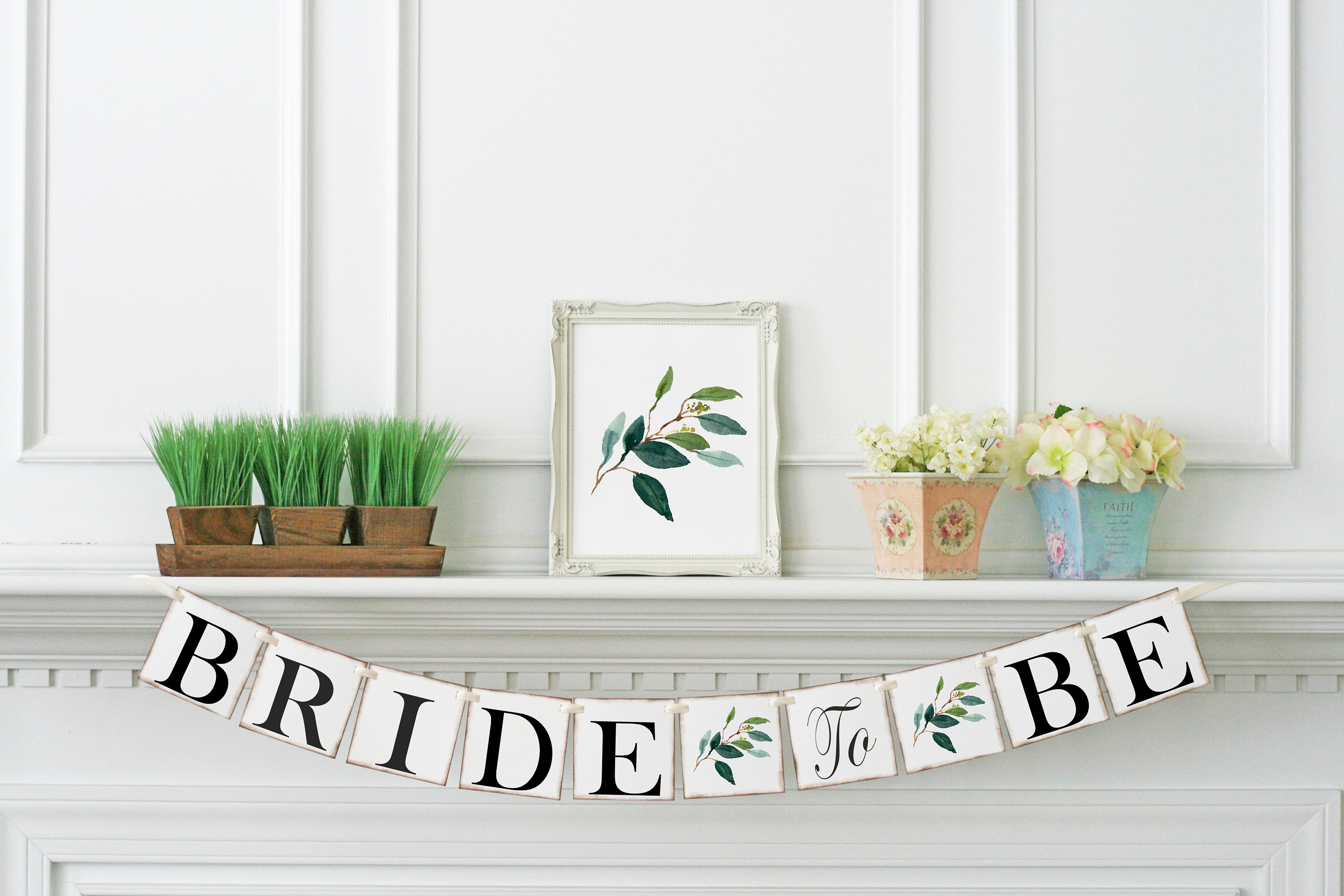 Greenery Bridal Shower Banner, Bridal Shower decoration, Bride to Be …