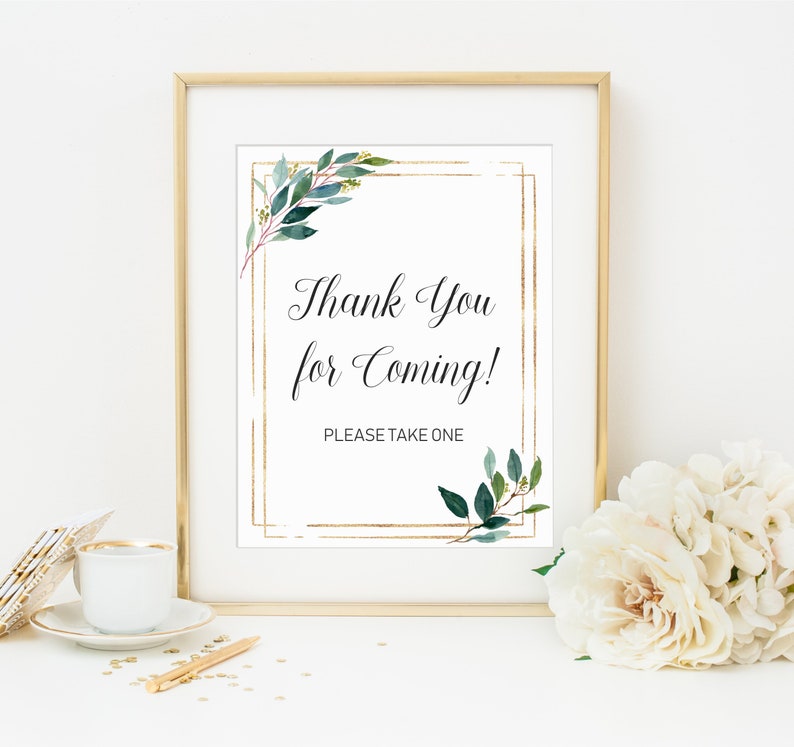 greenery-gold-thank-you-for-coming-please-take-one-sign-baby-etsy