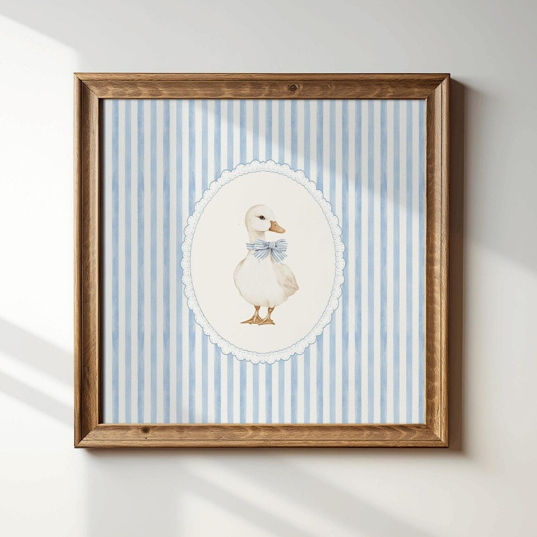 Blue Goose Wall Art, Boy Nursery Decor, Vintage Goose Poster, Animal ...