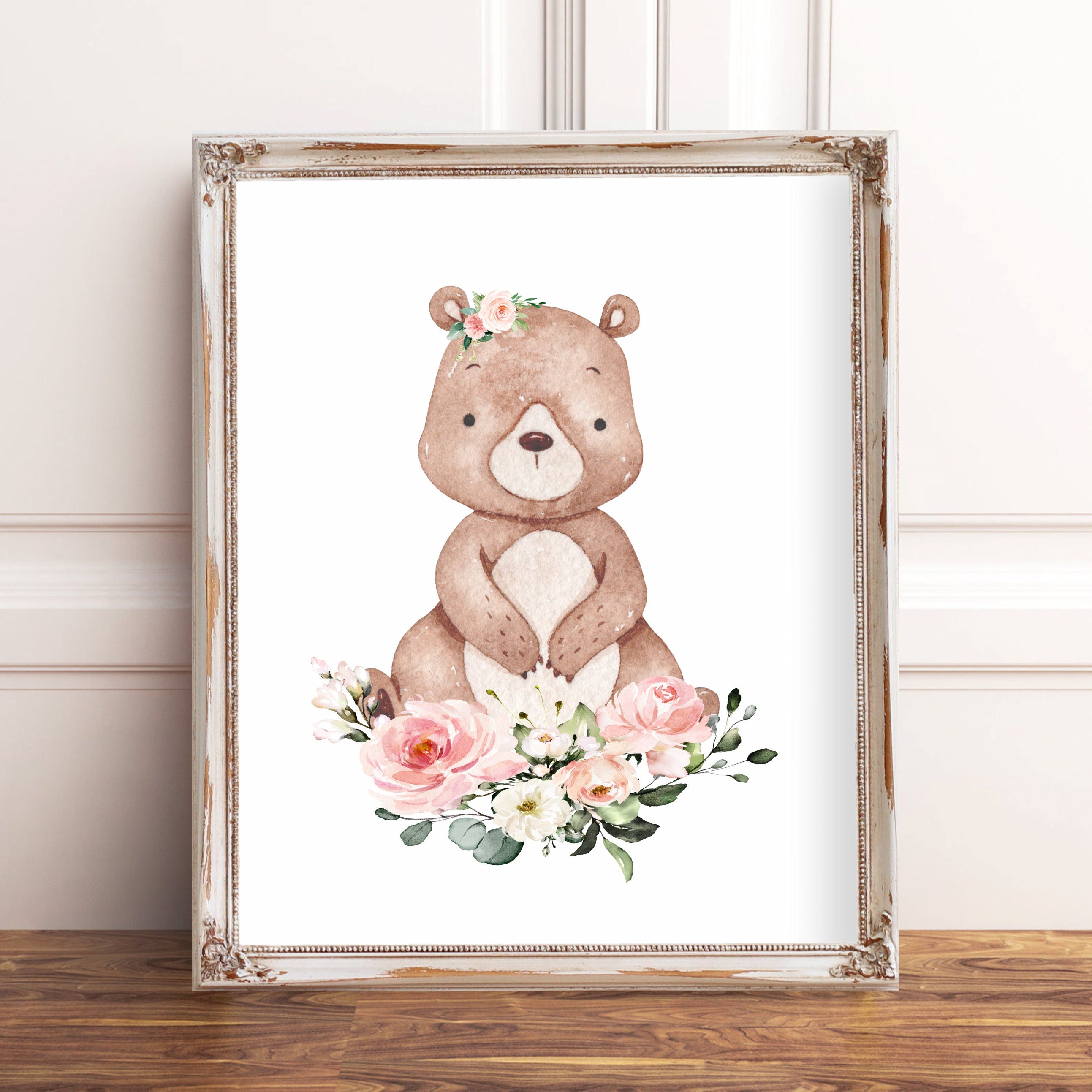Woodland Nursery Decor Pink Girl Nursery Wall Art Boho Etsy