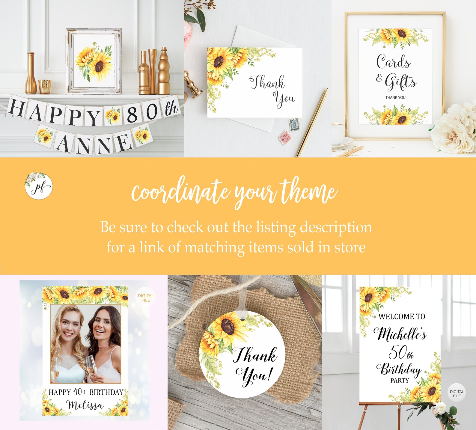 Sunflowers Thank You Cards Bridal Shower Thank You Note Etsy