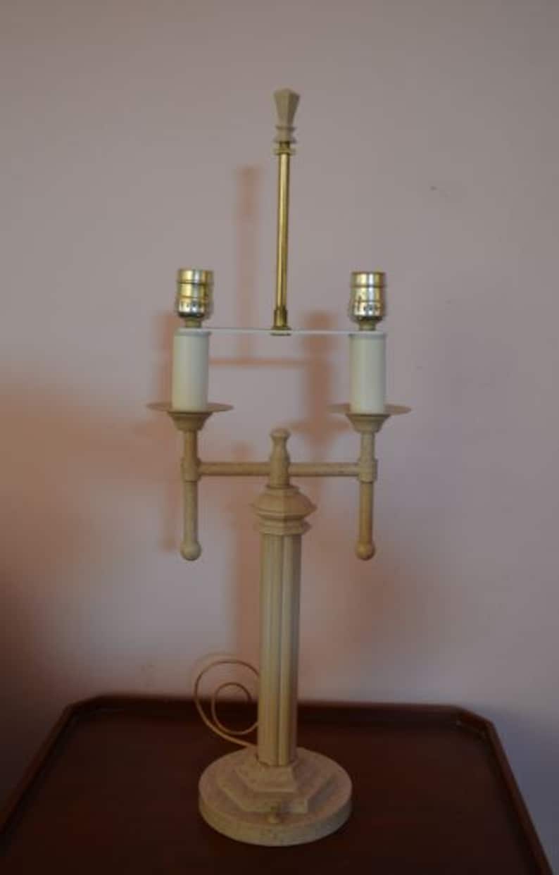 Vintage Twin Arm Table Lamp With 4 Turn Base Contol Switch Image 0