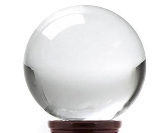 Feng Shui Natural Clear Quartz Crystal Ball 3", 80mm Crafting Crystal Ball For Attracting Positive Energy Or Tapping Into Higher Inner Power