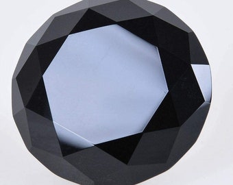 Black Cut Glass Diamond Shaped Crystal 100 mm, Elegant Sparkling Glass Diamond For Wedding Table Decoration Or Party Favor Gifts, Crafting