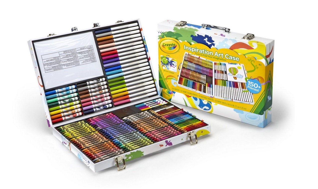 Art Case Over 140 Pieces at Home or on the Go, Compartmentalized Tray Holds  Crayons, Colored Pencils, and Markers for Creating Original Art 