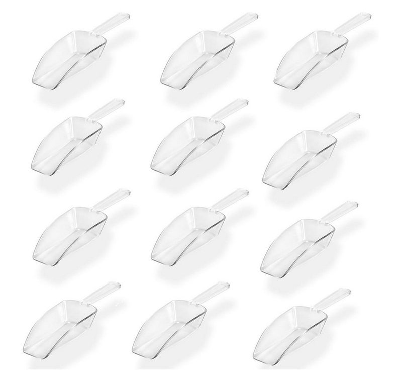 12 Clear Acrylic Plastic Kitchen Scoops Wedding Candy Dessert Etsy