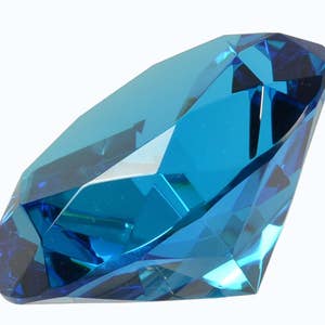 Turquoise Cut Glass Diamond Crystal 100 mm, Elegant Sparkling Glass Diamond For Wedding Table Decoration Or Party Favor Gifts, Crafting