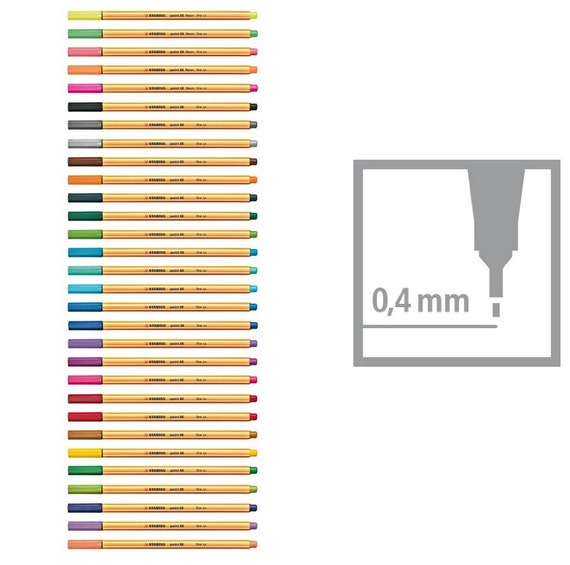Fine Point Color Pens in Vibrant Colors, 30 Colors for Long Lasting Use, Pen  Tips Encase in Metal for Use With Ruler, No Bleed or Smear Pens 