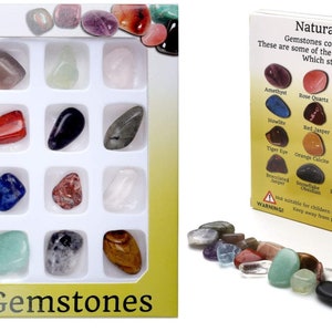Gift 101 Stone Mixed Lot Assorted Mix of Bulk Natural Mineral Tumbled Gemstones 
