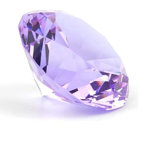 Light Purple Cut Glass Diamond 100mm Shaped Crystal, Elegant Sparkling Glass Diamond For Wedding Table Decoration Or Party Favor Gifts/Craft