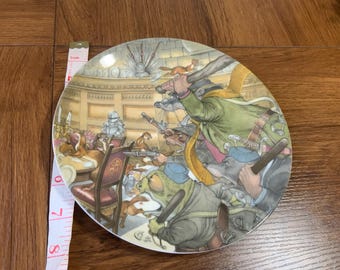 Vintage 1989 Wedgwood the four heroes bone China plate, made in England heroes, translucent plates made of bone, collector plates or gift