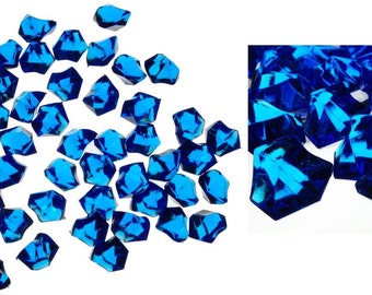 Rocas de hielo de acrílico translúcido azul para florero rellenos o tabla dispersiones acrílico diamantes 155 piezas, tema azul de la boda o fiesta
