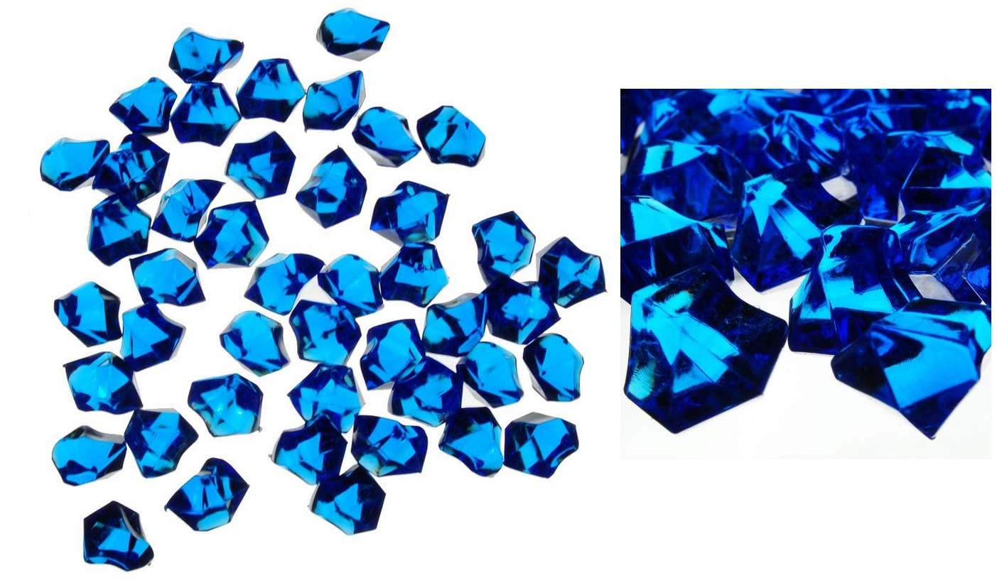 Bright Blue Jumbo Acrylic Crushed Ice Decorative Gems