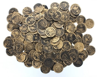 Pirate Plastic Crafting Coins 144 Count, For Pirate Treasure Hunts Or Crafting Projects, Stage Props Or Party Decoration, Pirate Gold Coins