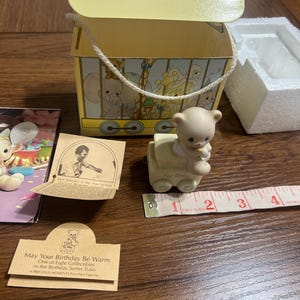 Momenti preziosi vintage 1985, che il tuo compleanno sia caldo, orsetto da collezione, regalo di momenti preziosi, statuetta per collezioni da regalare