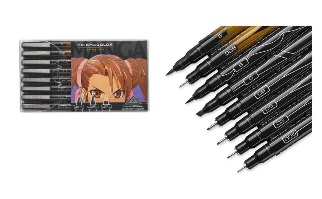 Manga Illustration Marker Set 8 Colored Art Markers for Anime Artist