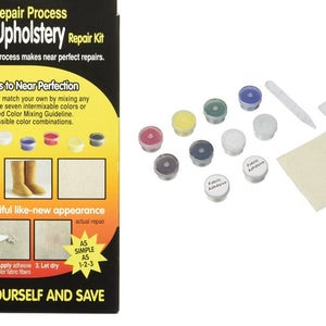 Fabric Upholstery Repair Kit Includes 7 Of 1.8 Ounce Colors with Mixing Guide, Repair Kit For Small Holes on Fabric Furniture or Clothing