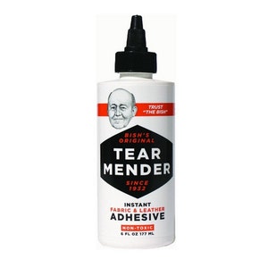 Tear Mender Instant Fabric and Leather Adhesive, Bonds in 3 minutes Washable in 15 minutes, Permanent and Flexible For Leather Repairs