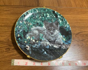Vintage 1989 hideaway small wonders of the wild lion cub, limited fine porcelain, 22k gold porcelain limited edition porcelain fine China