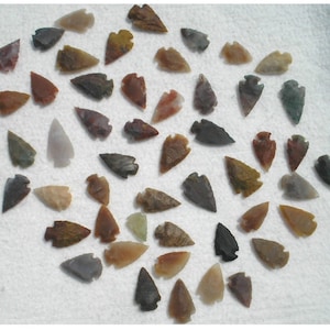 India surtido de puntas de flecha ágata 50 cuenta nueva réplica 1/2&quot;- 1 1/2&quot; L, Ceremonial indio flecha puntos para manualidades o creación de sus joyas