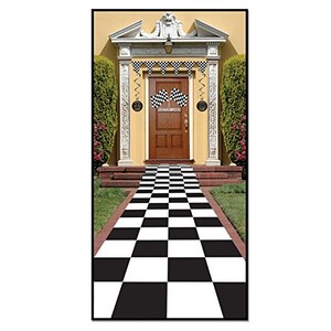 Schwarz-Weiß Karo Bodenstoff Poly Material Aisle Runner 24 Zoll von 10 Fuß, Zarter Stoff für Geschnittenes Basteln oder Party Läufer