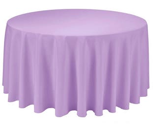Lavender Round Wedding Linentablecloth 120 Inch Round Banquet Polyester Cloth, Wrinkle Resist Quality Tablecloth For Special Events Or Party