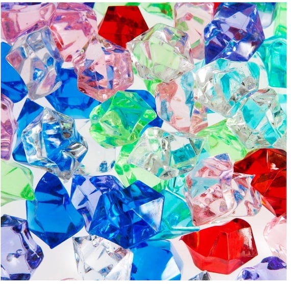 Assorted Colors Bulk Pirate Jewels and Gems 1 Pound Bag Approximately 160  Pieces, Treasure Jewels for Pirate Party Favors or Craft Decor 