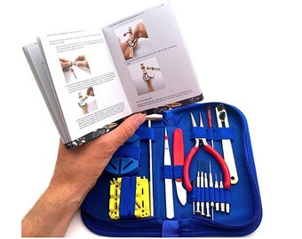 Watch Repair Tool Kit With 41 Page Illustrated Service Manual For Beginners, Tools For Maintaining Watches Or Gift, Repair Your Own Watch