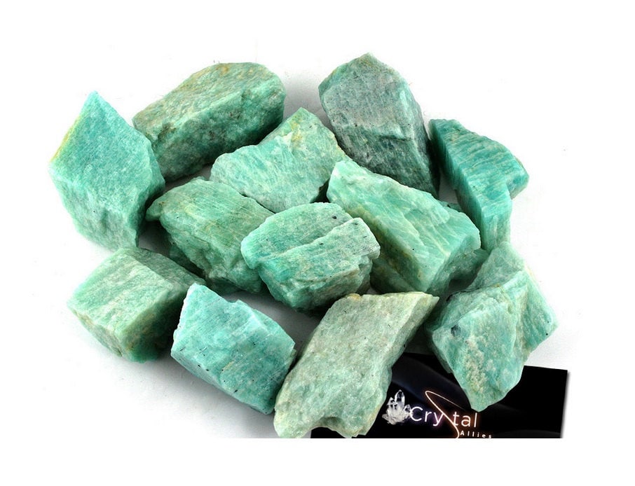 Half Pound Bulk Rough Amazonite Gemstone Large Stones Virgo Etsy