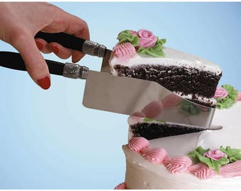 Vintage Round Cake Cutter Server For Easily Cutting And Serving Wedding Cake Or Birthday Cake, Pick Up Cake Slice, Handle Design Varies
