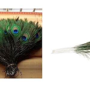 Natural Peacock Feathers 25-35 inches Long, 40 Count Pieces For Wedding Or Creating Home Decoration, Peacock Feathers With Eye Patterns