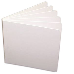 Libro en blanco de tapa dura blanca para crear libros de diseño personalizados, 5 "por 5" Cada libro incluye 6 tableros / 12 páginas., Crear diseño de libros de arte y artesanía