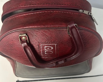 Vintage 1980s Brunswick Bowlingtasche und gecrackte Traxion Reactive 0.30 Bowlekugel, einzigartige und schwer zu findende wirbelnde Bowlingkugel 10 Pfund, Geschenk